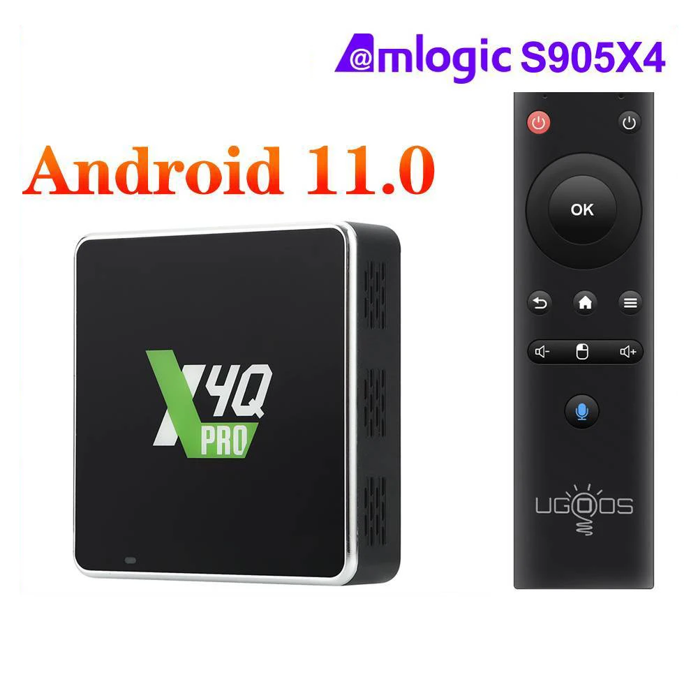 Ugoos X4Q Pro Smart TV Box Android 11 X4Q Pro 32GB 4GB X4Q Plus 4GB 64GB Amlogic S905X4 2.4 G 5G WiFi BT5.1 1000M 4K Set Top Box