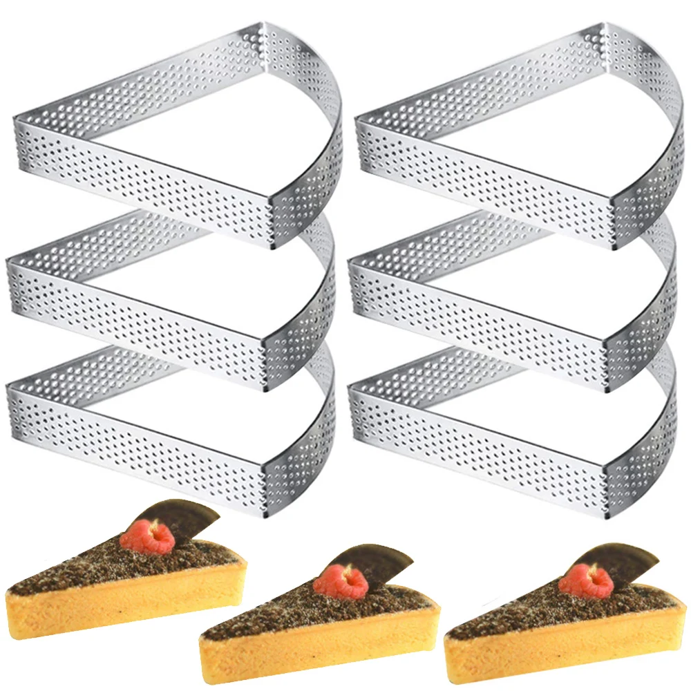 6-1buc Oțel Inoxidabil Perforat Mucegai Tarta Quiche Inel de Tort Mousse de Cerc Tiramisu Cookie-uri Matrite de Bucatarie produse de Patiserie de Copt Instrument