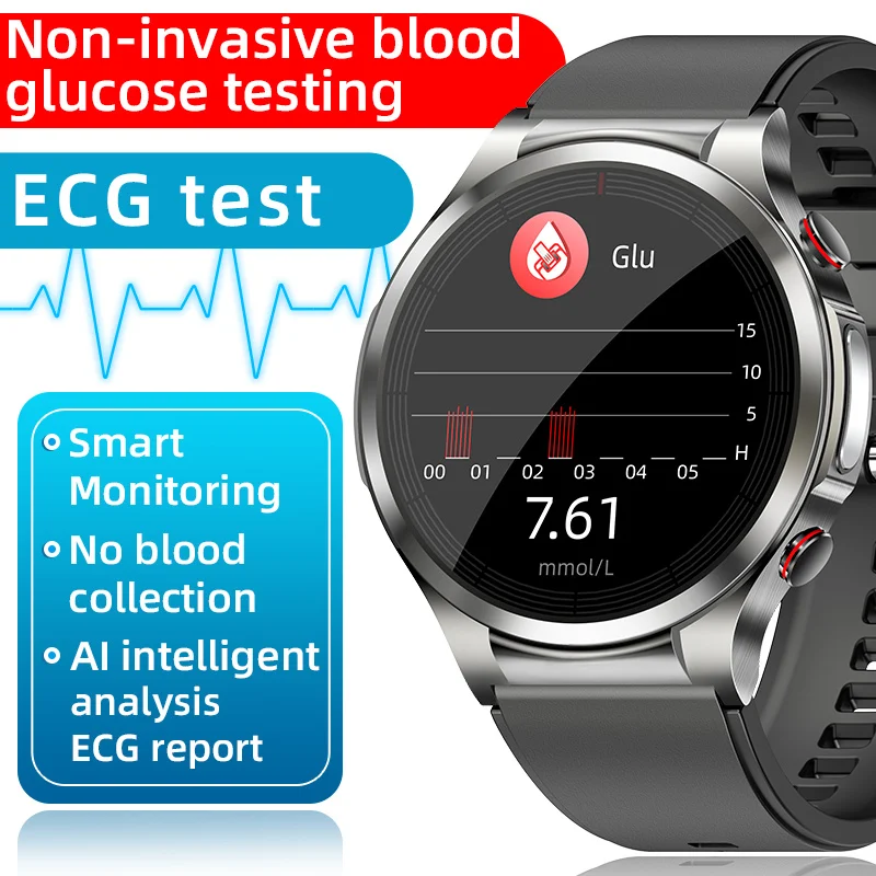 2023 Nou Ceas Inteligent Neinvaziv de Zahăr din Sânge ECG+PPG Bărbați Rata de Inima de Oxigen din Sange Sănătate Smartwatch rezistent la apa Femei Ceas Sport