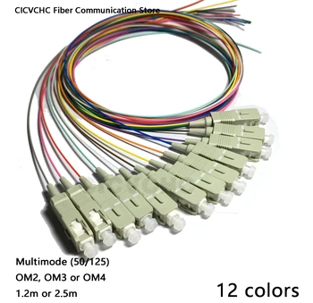 12 Culori SC/UPC-MM(50/125)-OM2, OM3, OM4-0.9 mm Cablu / Fibra Optica Coadă