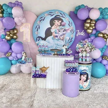 161Pcs Disney Ziua Arc Ghirlanda Baloane kituri Aladdin Jasmine Printesa Tema pentru Copil Ziua de nastere Duș Petrecere Decoratiuni