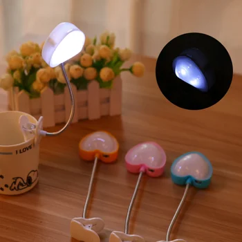 1buc Mini Dragoste Inima Clip Lampa de Birou LED Lumină de Carte Lămpi de Lectură Carte Birou Keyboard Ochi de Lumină-de a Proteja Energie Salva Lumini de Noapte