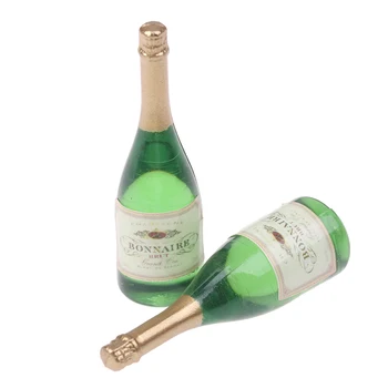 2 buc casă de Păpuși în Miniatură Vitros Sticle de Șampanie de Sticlă Sticle de Lichior Mini Bea Vin De Casă de Păpuși Bucatarie Jucarii Cadou