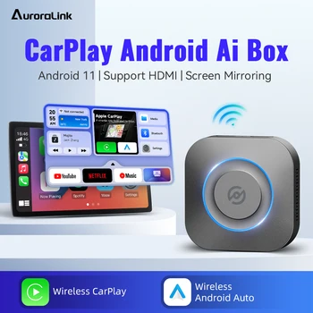 2023 CarPlay Ai Cutie Mini TV Box Nou Wireless CarPlay Adaptor Wireless Dongle Android Auto cu Netflix, YouTube, Android 11