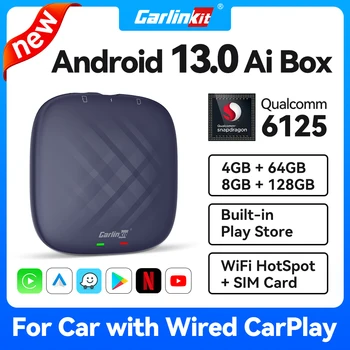 2023 NOI CarlinKit CarPlay Ai Cutie Qualcomm 6125 8-Core CPU Android 13/12/11 Wireless Carplay, Android auto cu CarPlay Masini