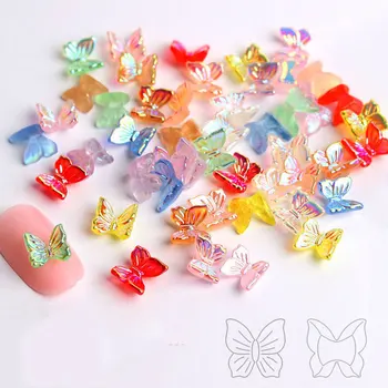 30Pcs 3D Fluture Drăguț Rășină Decoratiuni de Arta Unghiilor Aurora Stras pentru Unghii Sclipici Manichiura DIY Accesorii