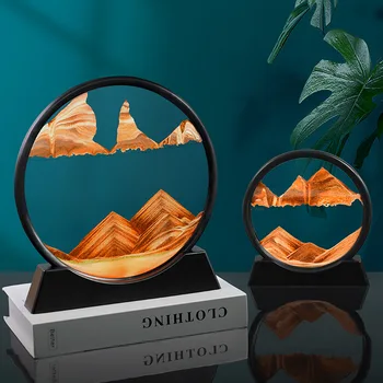 3D Dinamic Arta Pictura Nisip de Clepsidră de Artă Rotund de Sticlă Sandscape Casă de Vacanță Decorare Cadou Clepsidra Pictura