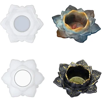 3D Lotus Lumânări Mucegai Silicon Sfeșnic Ghiveci Rășină Epoxidică Mucegai Acasa Arta Autocolante DIY Cutie de Bijuterii Container de Mucegai