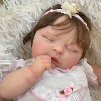50 CM Corp Moale de Silicon Renăscut Baby Doll Terminat Piersici Nou-născut 3D Piele Pictura cu Vene Vizibile Copii Cadou