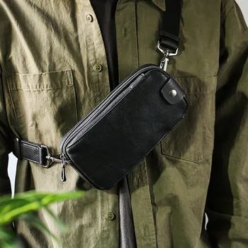 AETOO Piele piept geanta barbati casual mini one-umăr messenger telefon mobil geanta multifunctionala primul strat de piele de vacă de ambreiaj