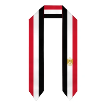 Absolvire Cercevea Egipt Flag Rece eșarfă Șal Furat Albastru Safir cu Stea Dungă de Licență Rochie Accesoriu Panglica 180*14cm
