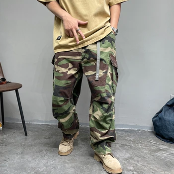 American Streetwear Tesatura De Înaltă Calitate În Aer Liber Camuflaj Militar Tactic Pantaloni Bărbați Îmbrăcăminte Harajuku Pantaloni Casual