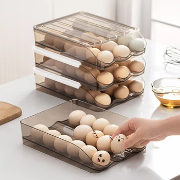 Automat de rulare ou cutie multi-strat Rack Suport pentru Frigider proaspete-păstrarea cutie ou Coș de stocare containere de bucătărie organizatorii