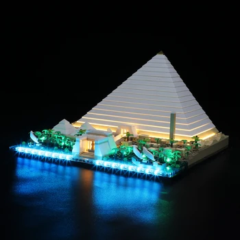 BUCURIA REVISTE de Lumină Led Kit pentru 21058 Piramida Blocuri Set (NU se Includ în Model) Cărămizi Jucarii pentru Copii