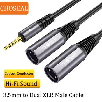 CHOSEAL 3.5 mm la XLR Splitter Audio Cablu TRS Stereo de sex Masculin pentru a 2XLR de sex Masculin de Interconectare Audio Microfon Cablu Y Splitter Adaptor