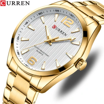 CURREN NOU Brand de Lux Ceasuri de mână pentru Bărbați din Oțel Inoxidabil Trupa Cuarț Ceas Simplu Businss Ceas cu Mâinile Luminos