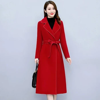 Coreea Moda Cardigan față-Verso Manual Haină de Lână Pentru Femei Toamna Iarna Vrac 6XL cald Timp de Lână Sacou feminin Nou