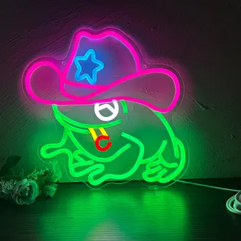 Cowboy Broasca Semn de Neon LED Lumini de Casa Estetice Restaurant BAR Living Decor de Perete Personalizate Arta Lampa