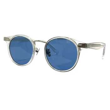 De lux Acetat & Aliaj Rotund ochelari de Soare pentru Barbati Brand Designer de Moda ochelari de Soare Ochelari de sex Masculin UV400 Lentes De Sol Hombre