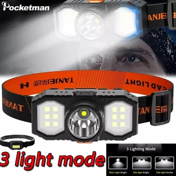 Faruri LED 3 Moduri de Iluminare High Lumen Faruri Impermeabil Lampă de Cap Super Luminoase Cap Lanterna pentru Camping, Drumeții, Ciclism