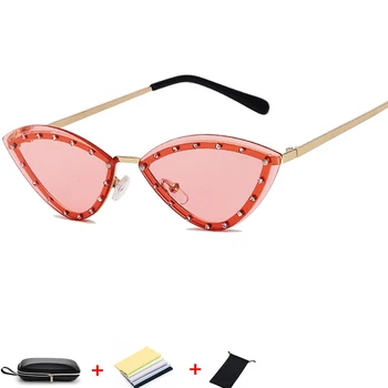 Femeile Sticla Ochi de Pisica Doamnă ochelari de Soare Moda Sexy cu Diamant de sex Feminin de ochelari de Soare de Călătorie de Plajă, ochelari de Soare UV400 Noi