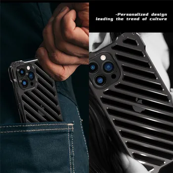 Fierbinte de Design Tubular de Aliaj de Aluminiu carcasa de Metal Pentru iPhone 13 12 Pro Max Mini Iesit Super rezistent la Șocuri Armura Protector de Acoperire