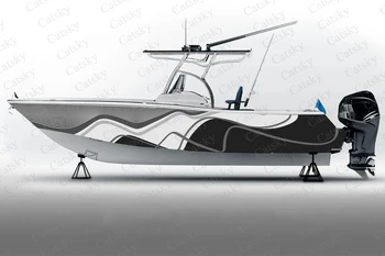 Grafică vectorială dungi de cerneală abstract Barca Autocolant de Ambalare Pește Barca Impermeabil Personalizat Marin Barca Autocolant barca folie de vinil