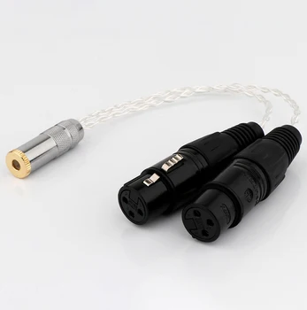 HiFi OCC 7N Argint 4.4 mm de sex Feminin la 4pin Echilibrate XLR de sex Masculin Audio Cablu Adaptor 4.4 TRRRS Conector