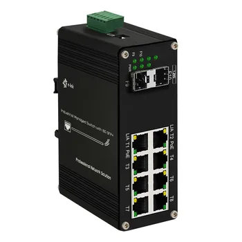Industriale L2+ Managed Ethernet (PoE) Fibre Switch 8-Port 10/100/1000T + 2/6-1000X SFP Port IEEE 802.3 af/at de Aluminiu Caz IP40