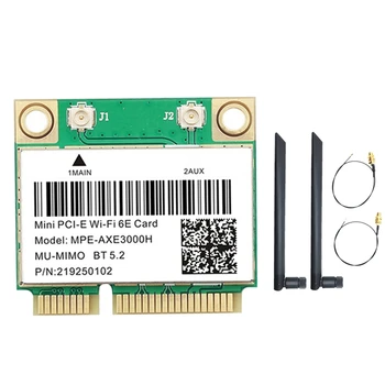 MPE-AXE3000H placa WiFi+Dual Antena WiFi 6E 2400Mbps Mini PCI-E pentru BT 5.3 802.11 AX 2.4 G/5G/6Ghz Rețea Wlan Card