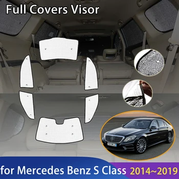 Masina Acoperire Completă Umbrele De Soare Pentru Mercedes Benz S Class W222 2014~2019 Accesorii S400 S450 S550 S600 Parbriz Acoperi Parasolare