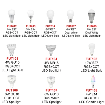 MiBoxer Lumini LED-uri Bec Lumanare lumina Reflectoarelor 4W/5W/6W/9W/12W E14 E27 GU10 MR16 RGB+CCT Dual Alb AC100~240V