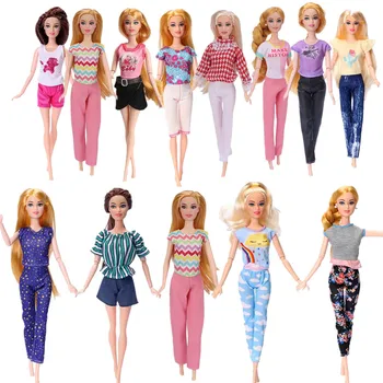 Moda Street Style Doll Set Haine pentru Barbie Tinute Camasa Topuri pantaloni Pantaloni 1/6 BJD Accesorii Păpuși Jucărie Fata Cadouri