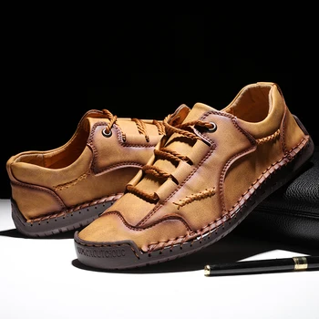 Moda pentru bărbați pantofi de agrement șantiere mari în aer liber, pantofi pentru bărbați pantofi pur sutura manuală homens sapatos casuais