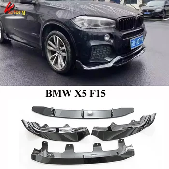 Negru lucios Spoiler Fata Buze Pentru BMW X5 F15 M Pachet 2015-2019 ABS Auto Body Kit Set Canards 4BUC/Set