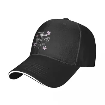 Noi Mândri vegan text cu niște flori roz și porc și un iepure de Baseball Capac de protecție Solară Sălbatice Mingea Pălărie Pălărie De Bărbat femeii