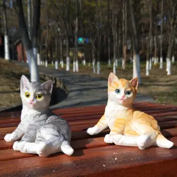 Pastorală De Simulare De Animale Drăguț Pisica Rășină Accesorii Masă De Grădină Figurine Meserii Balcon Vila Curte Sculptura Decor