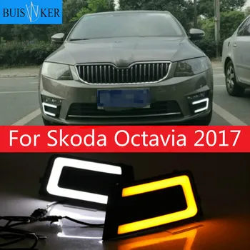 Pentru Skoda Octavia 2017 Accesorii Auto rezistent la apa 12V DRL Lampa de Ceață Decor de Zi cu LED-uri Lumina