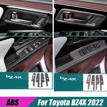Pentru Toyota BZ4X 2022 ABS Carbon/lemn Usa de Masina Geam Lift Control Comutator/ușă interioară Castron cu Capac cadru Trim Accesorii