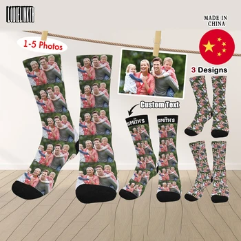 Personaliza Fotografie de Familie Ciorap Foto Personalizate Memorie Cadou Pentru Ziua Îndrăgostiților Șosete Trei Modele Casual Fericit Șosete