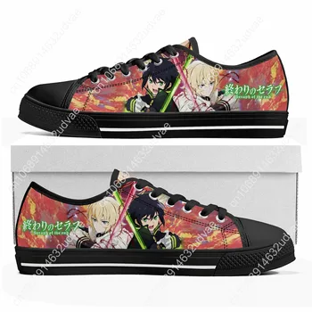 Seraph De La Sfârșitul Yuichiro Hyakuya Low-Top Adidași Bărbați Femei Adolescent De Înaltă Calitate, Canvas Sneaker Pereche De Pantofi Personalizate De Pantofi