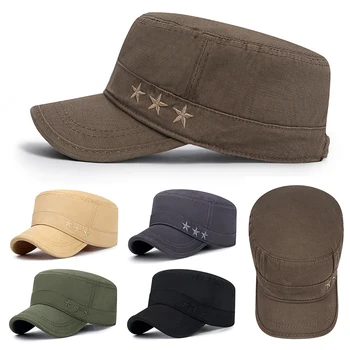 Spălat Bumbac Militare Capace De Oameni Cadet În Armata Capac Design Unic, De Epocă, Tv Cu Pălărie De Top Primăvara Și Toamna Barbati Casual Pălării