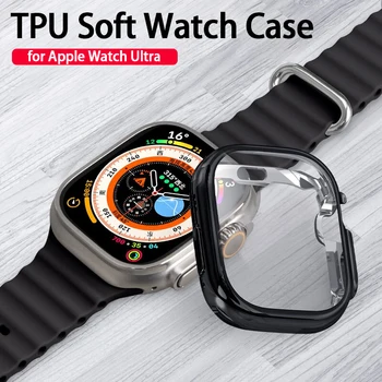 TPU moale Caz pentru Apple Watch Ultra 49mm Bara de protecție Ecran Protector Anti-Zero Înveliș rezistent la Șocuri Capac de Protecție iWatch Seria 8