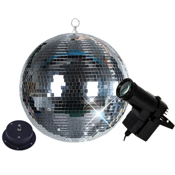 Thrisdar Disco Ball Argint Agățat Petrecere Disco Ball RGB Fascicul Pinspot Lămpi Nunta de Crăciun din Sticlă Reflectorizantă, Oglindă