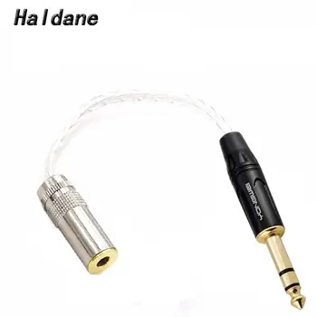 Transport gratuit Haldane 1/4 6,35 mm Masculin la 4.4 mm Echilibrat de sex Feminin OCC 7N Argint Placat cu Adaptor Audio Cablu