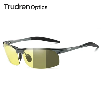 Trudren Mens Sport Fotocromatică ochelari de Soare pentru Ziua de Conducere de Noapte Ochelari de Aluminiu Curbat Foto Cromic Funcționare Sticlă 5933