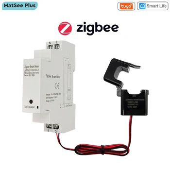 Tuya Inteligent ZigBee Contor de Energie pe Șină Din cu Clemă Transformator de Curent App Monitor de Energie Electrică Statistică 110V 240V 50 60Hz