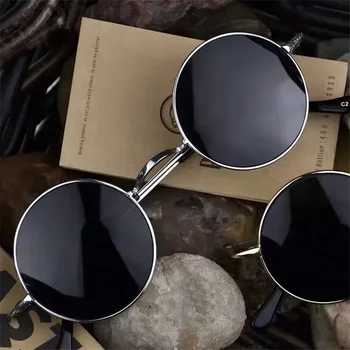 Vintage ochelari de Soare Pentru Barbati Femei Populare de Pescuit de Agrement de Metal Rotund Ochelari de Soare de Bună Calitate Moda ochelari de Soare UV400