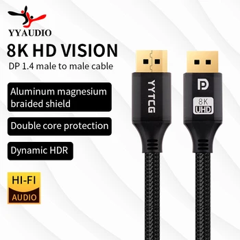 YYAUDIO 8K HDMI Cablu USB C pentru a Afișa Port Cablu 8K DP Tip C de Mare Viteza Certificat de Cablu Pentru MacBook Pro Samsung S21 Huawei