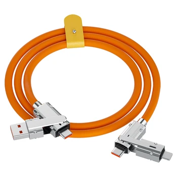 YurKem 120W Aliaj de Zinc 2 În 2 Silicon Sârmă de Încărcare Rapidă Cablu de Transmisie de Date de Tip c Pentru Tip Fulger-c prin Cablu de Tarifare